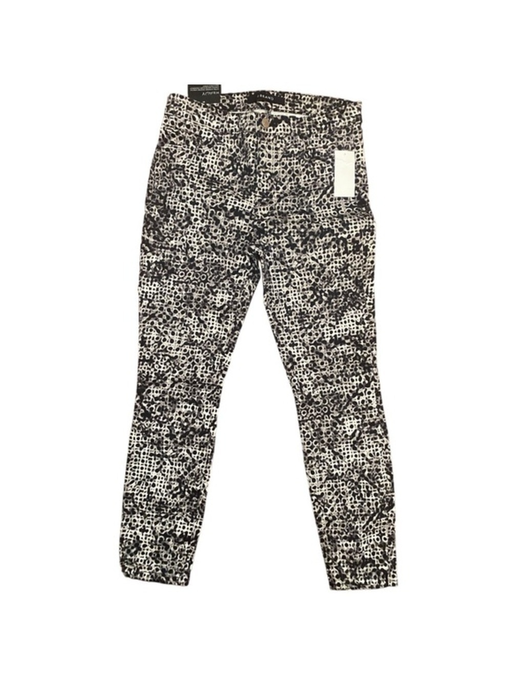 28 J Brand Printed Mid-Rise Cropped Capri Jeans in Elysium - Picture 13 of 15